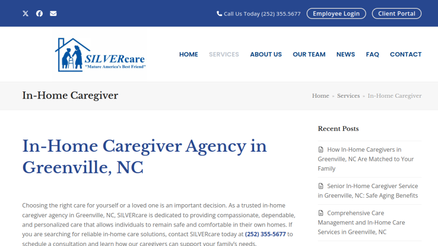 SILVERcare website