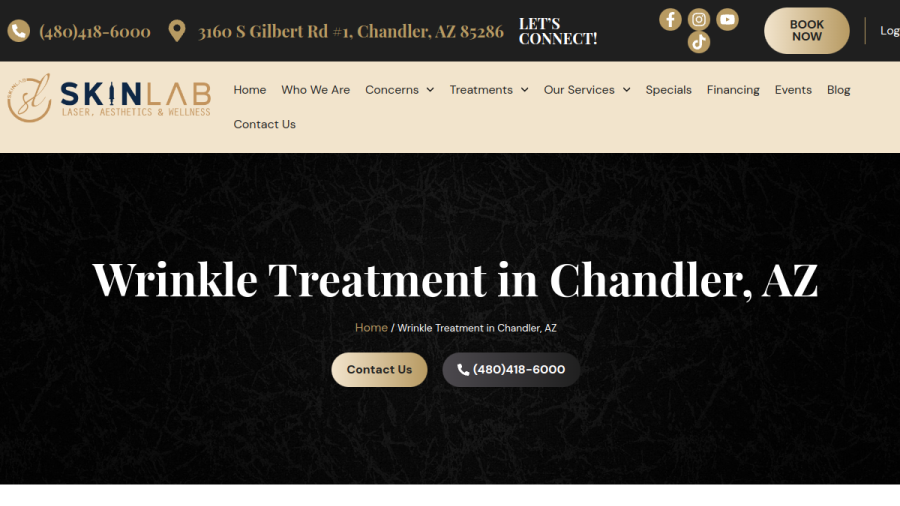 SkinLab Laser Aesthetics & Wellness website