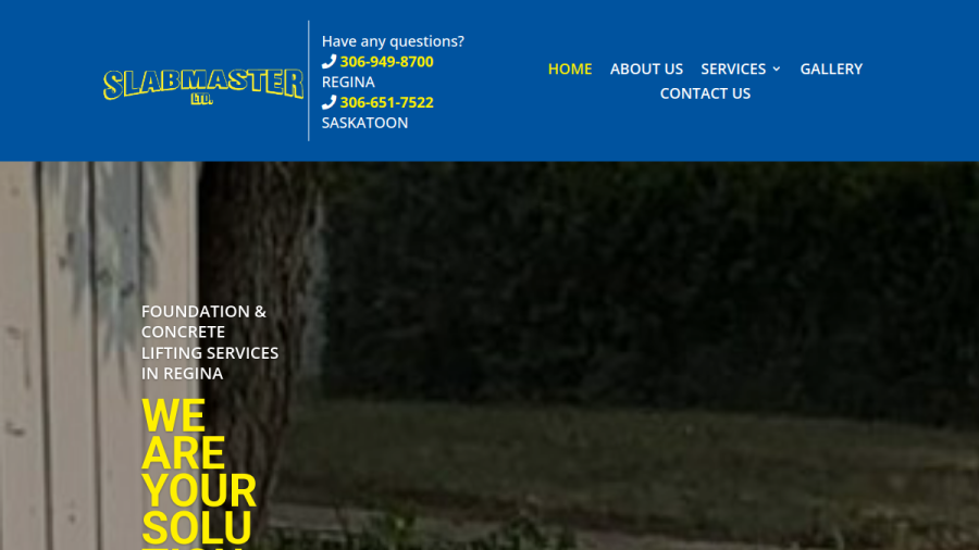 Screenshot of the Slabmaster website