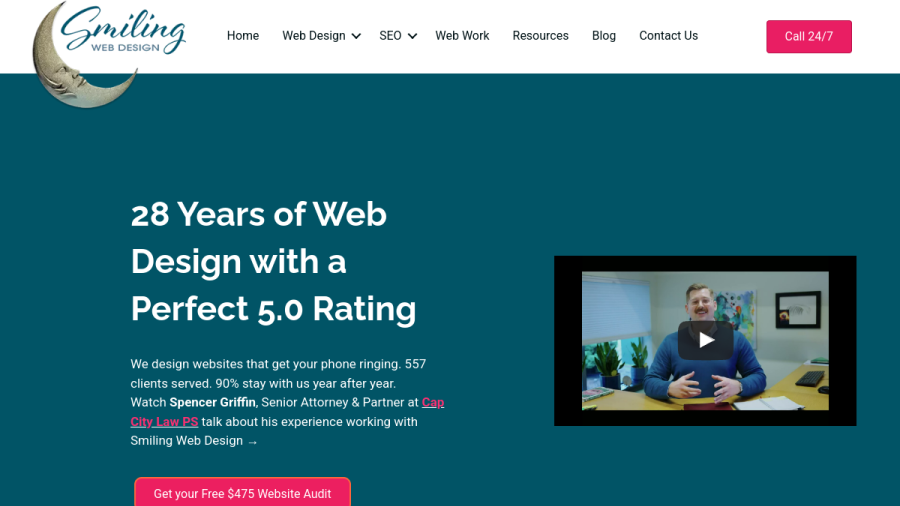 Smiling Web Design, LLC website screenshot