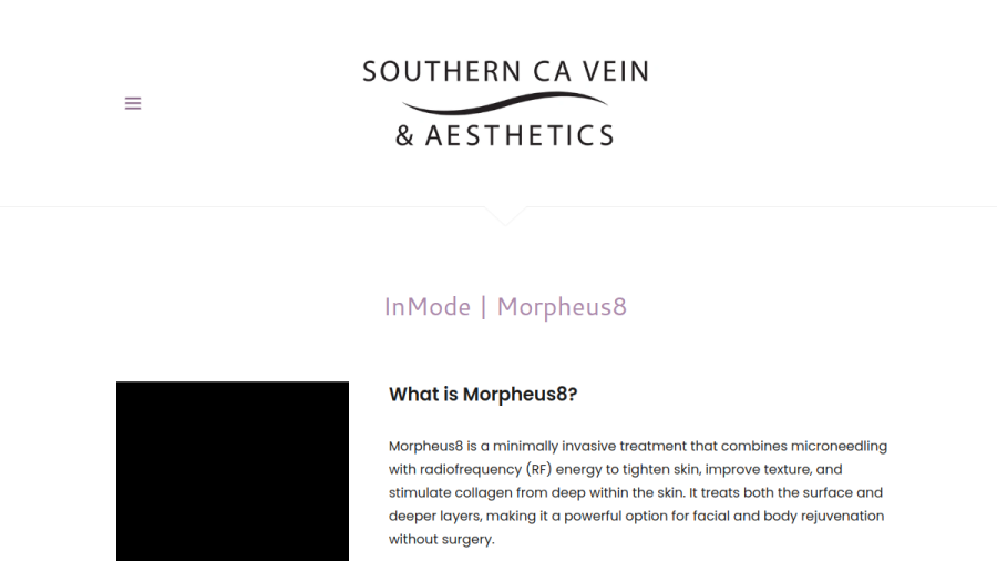 Southern CA Vein & Aesthetics website