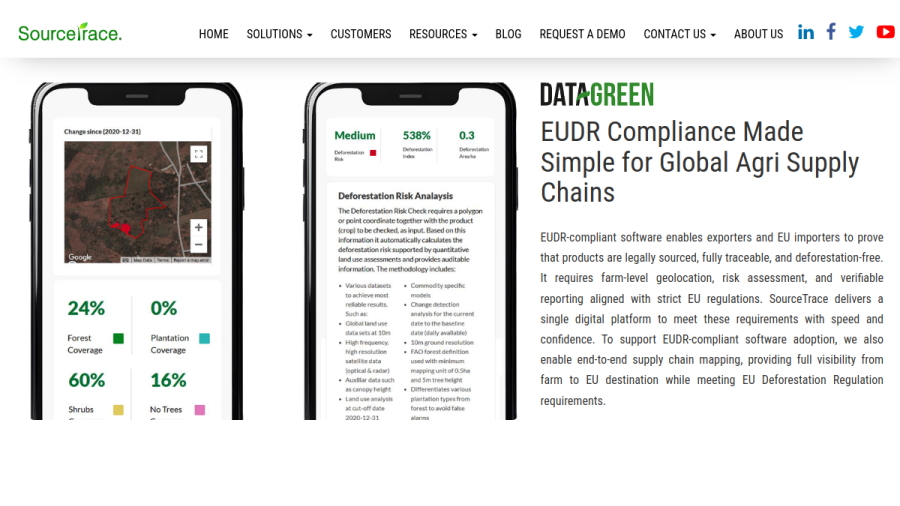 SourceTrace Systems website screenshot