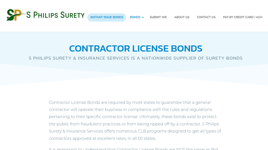 S Philips Surety & Insurance Services website