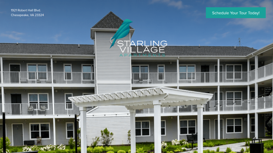 Screenshot of the Starling Village website