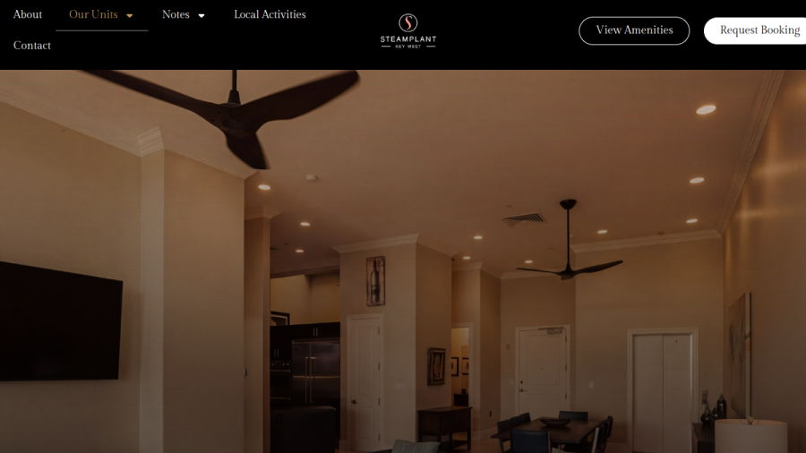 Screenshot of the Steamplant Key West website