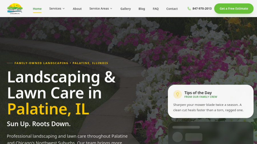 Sunny Creek Landscaping website preview