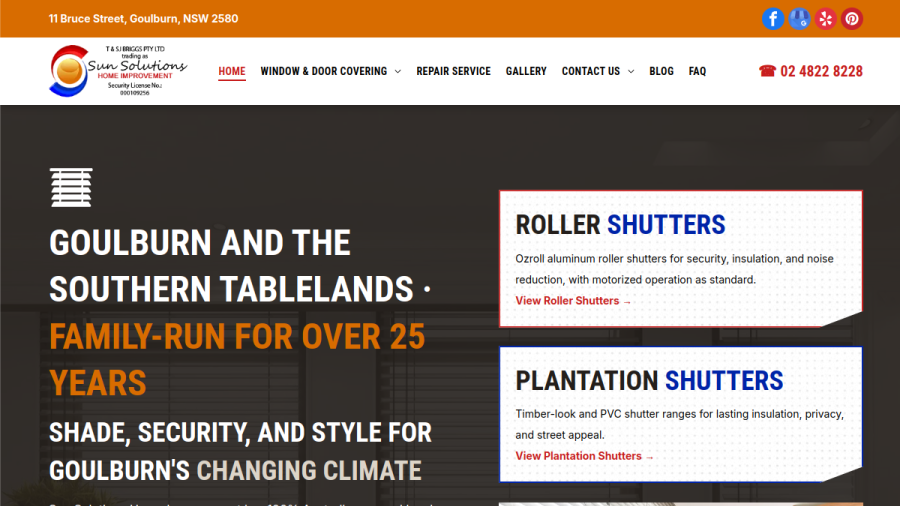 Sunsolutions Home Improvement website