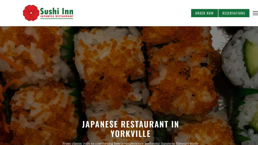 Screenshot of the Sushi Inn Japanese Restaurant website