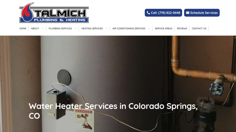 Talmich Plumbing & Heating website screenshot