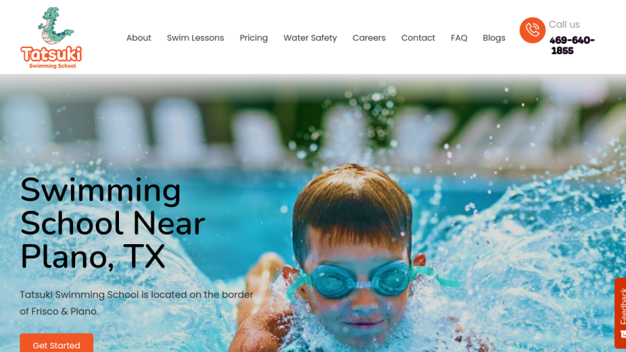 Screenshot of the Tatsuki Swimming School website