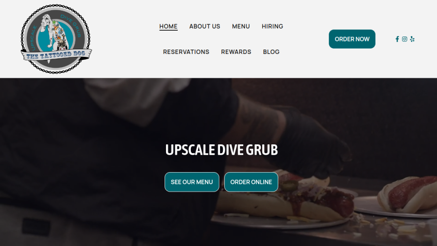Screenshot of the The Tattooed Dog website