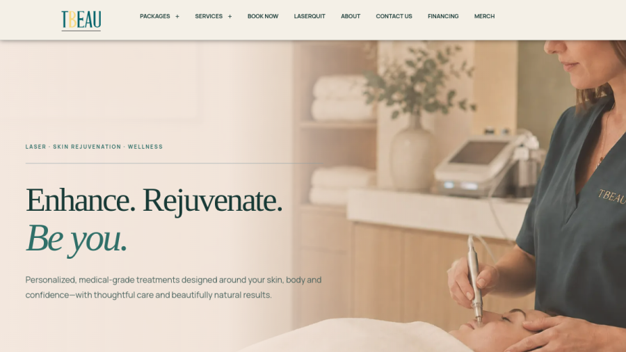 Tbeau Laser and Skin Rejuvenation Centre website screenshot