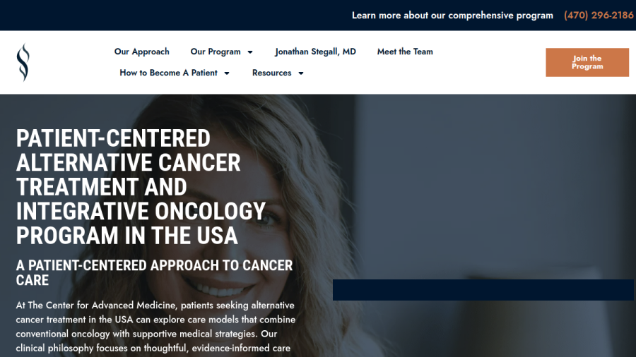 Screenshot of the The Center for Advanced Medicine website