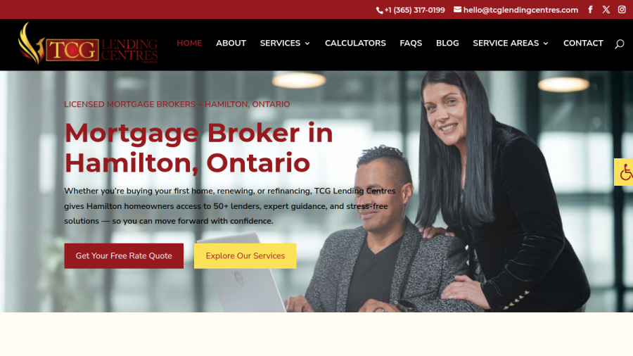 TCG Lending Centres website