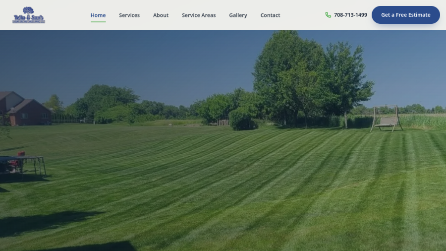 Tello and Sons Landscaping website preview