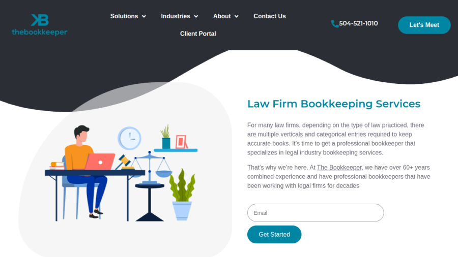 Screenshot of the The Bookkeeper website