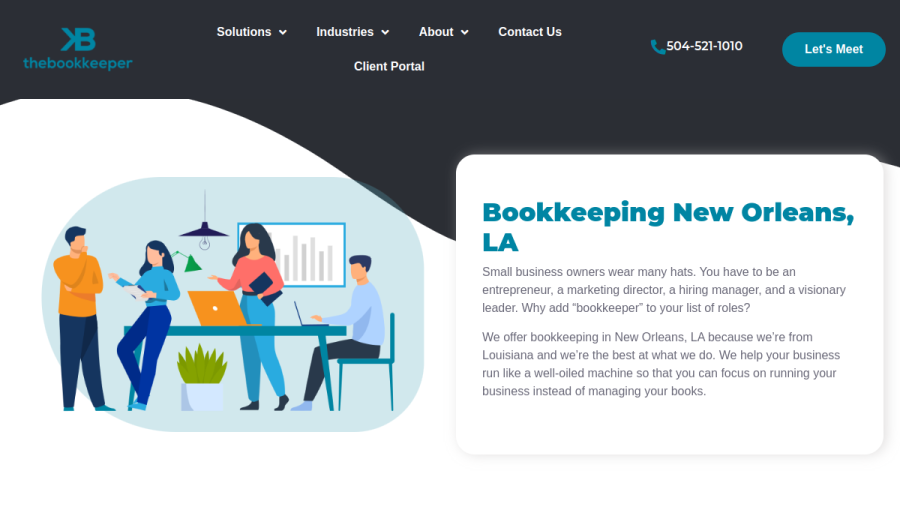Screenshot of the The Bookkeeper website