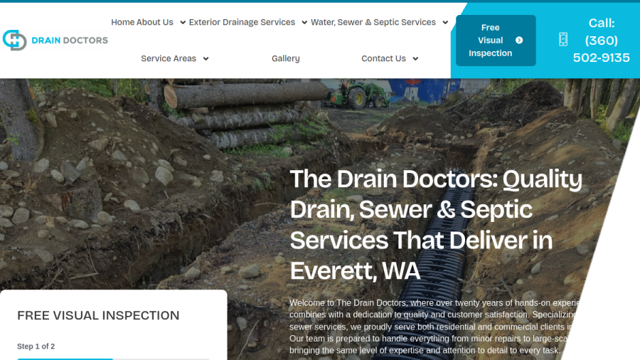 Website screenshot of The Drain Doctors, Inc.
