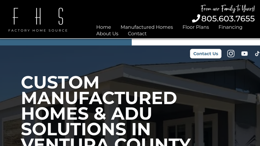 Screenshot of Factory Home Source website