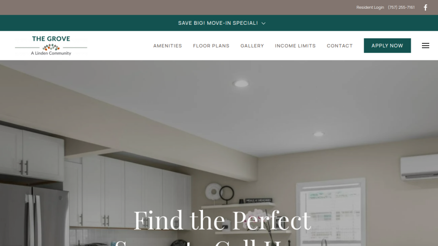 Screenshot of the The Grove, a Linden Community website