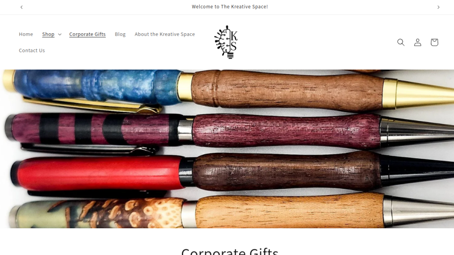 Screenshot of the The Kreative Space website