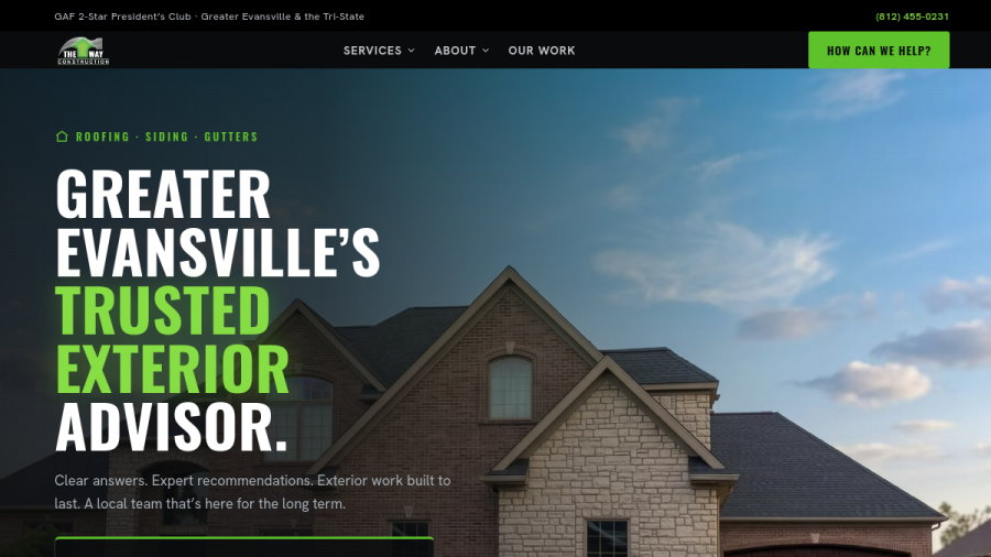 Screenshot of The Way Construction website