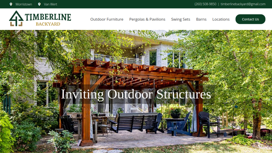 Screenshot of the Timberline Backyard website