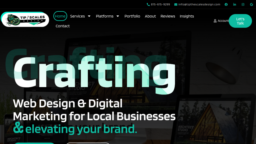 Screenshot of the Tip The Scales Design website
