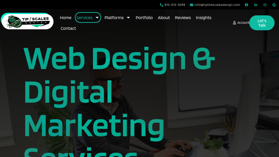 Screenshot of the Tip The Scales Design website