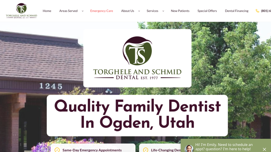 Screenshot of the Torghele and Schmid Dental website