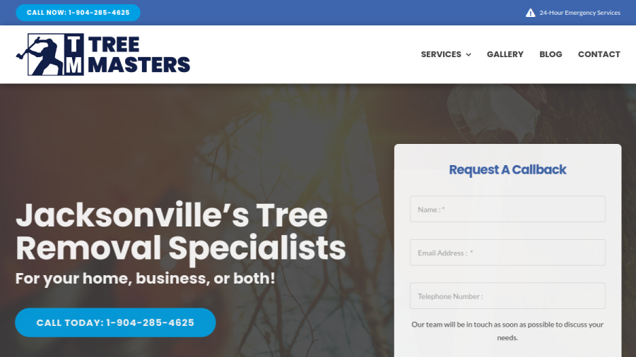 Tree Masters Inc website screenshot