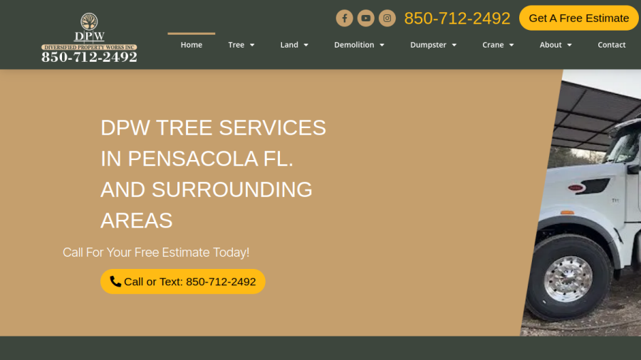 Screenshot of the Diversified Property Works website