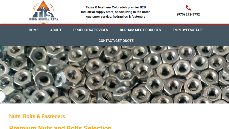Trilogy Industrial Supply. LLC website screenshot