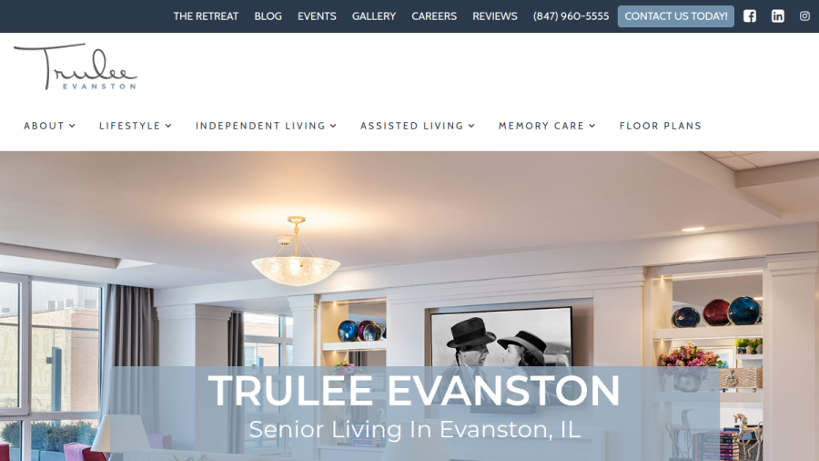 Screenshot of the Trulee Evanston website