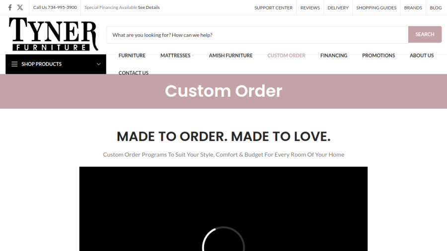 Tyner Furniture website