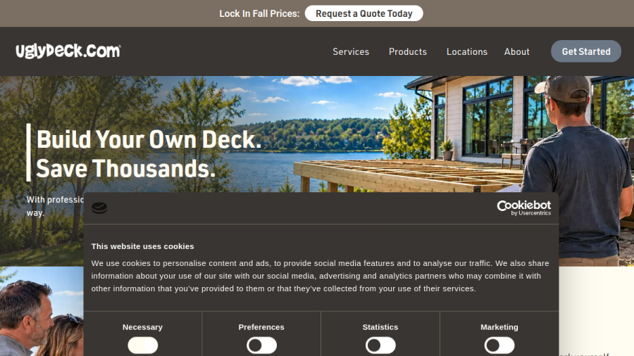 Website screenshot of UglyDeck.com