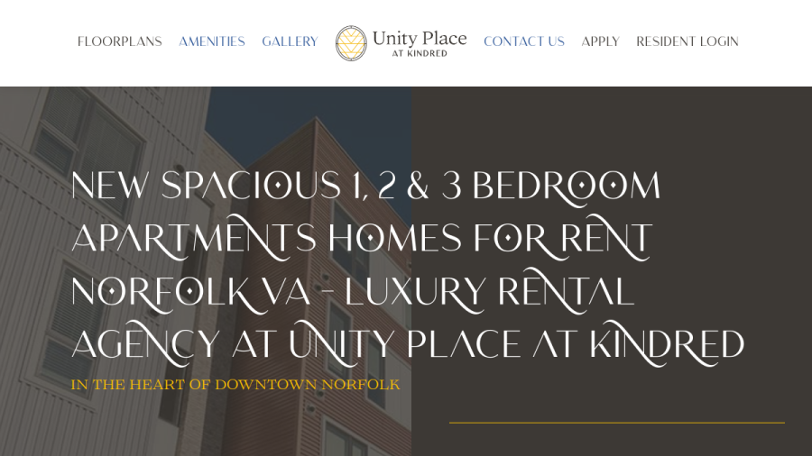 Screenshot of the Unity Place at Kindred website