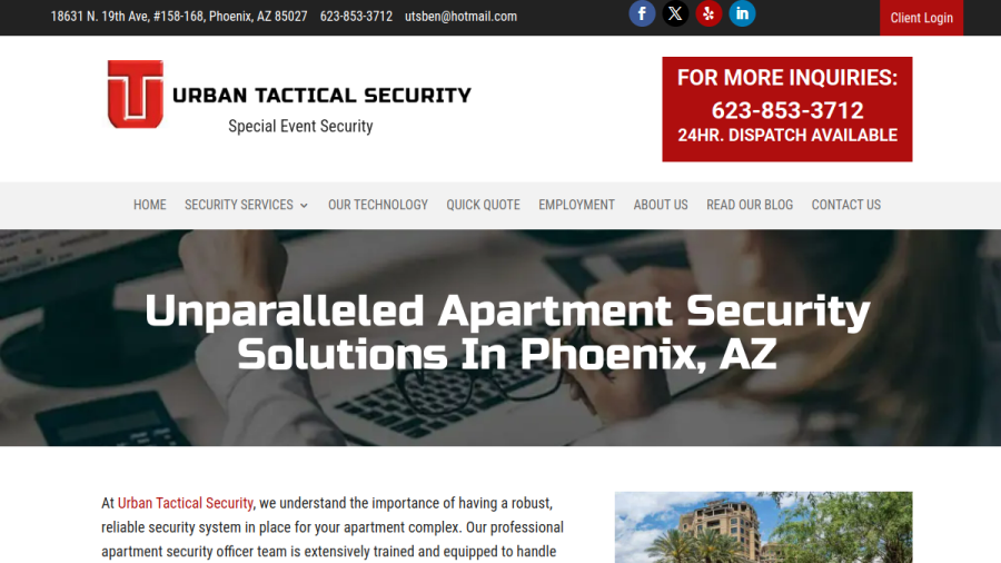 Screenshot of the Urban Tactical Security website