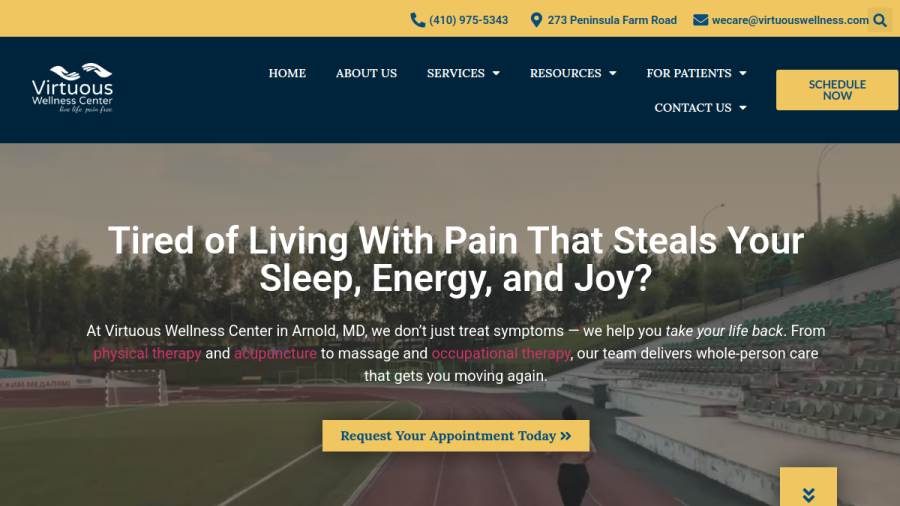 Virtuous Wellness Center website