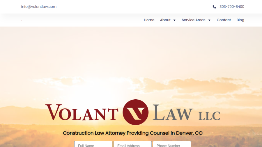 Screenshot of Volant Law LLC website