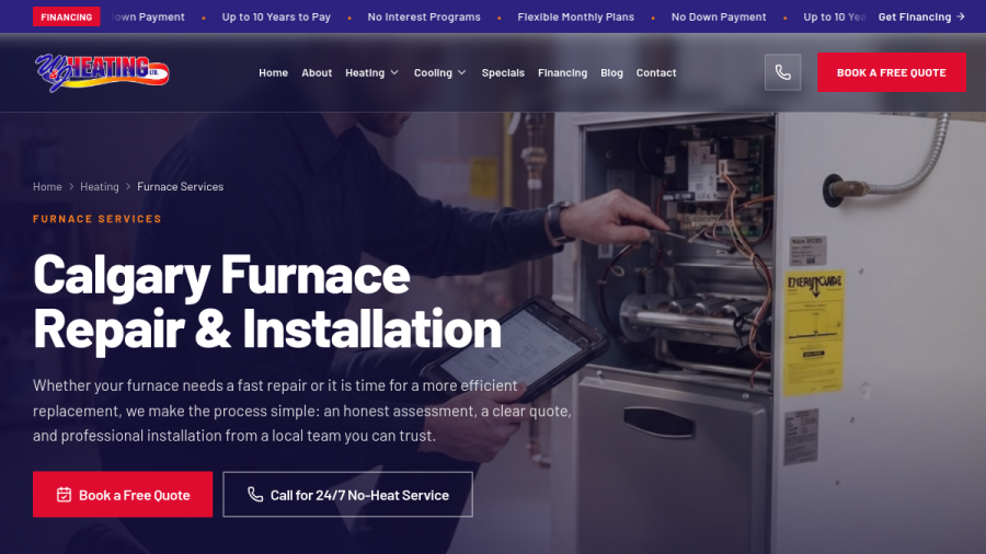 W&J Heating website