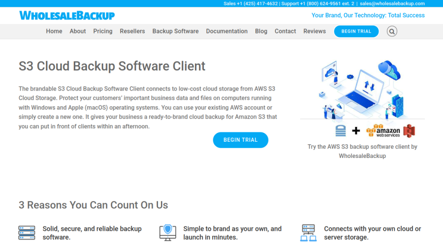 AWS Cloud Backup Software website