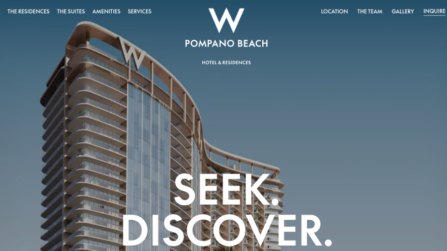 W Pompano Beach Hotel & Residences website