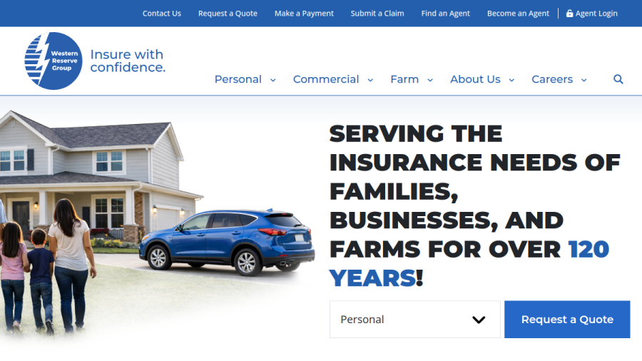 Screenshot of the Western Reserve Group website