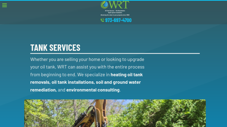 Screenshot of the Water Resource Technologies website