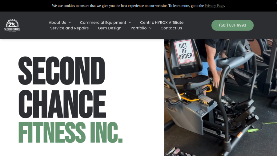 Screenshot of Second Chance Fitness Inc website