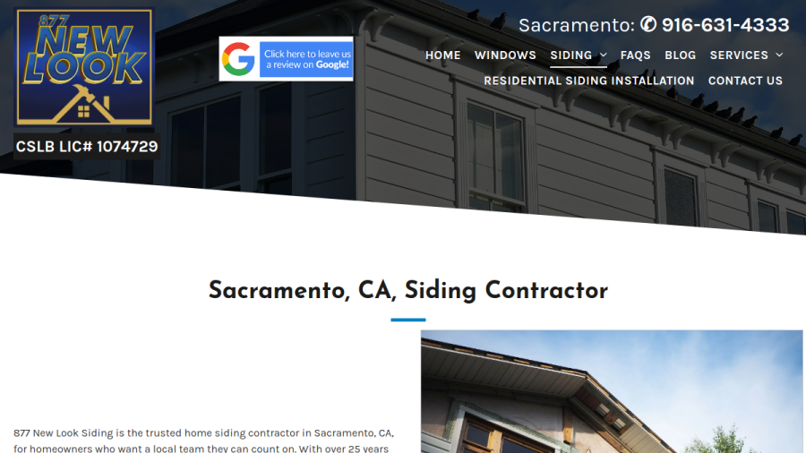 877 New Look Siding website