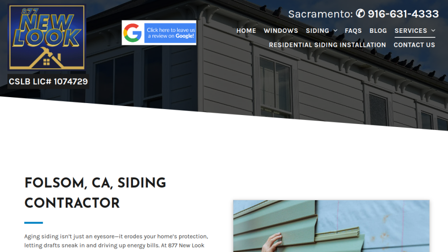 877 New Look Siding website