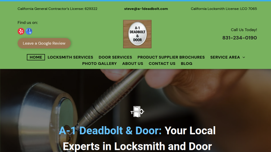 A-1 Deadbolt & Door website