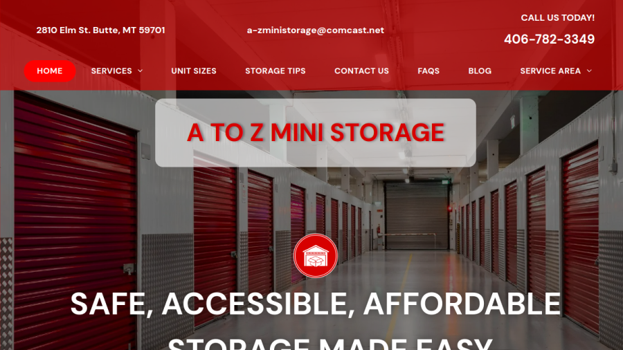 A to Z Mini Storage website